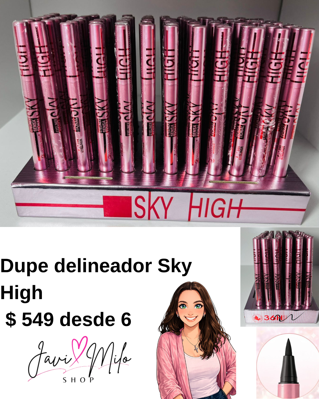 DUPE DELINEADOR NEGRO SKY HIGH (6 UNIDADES)