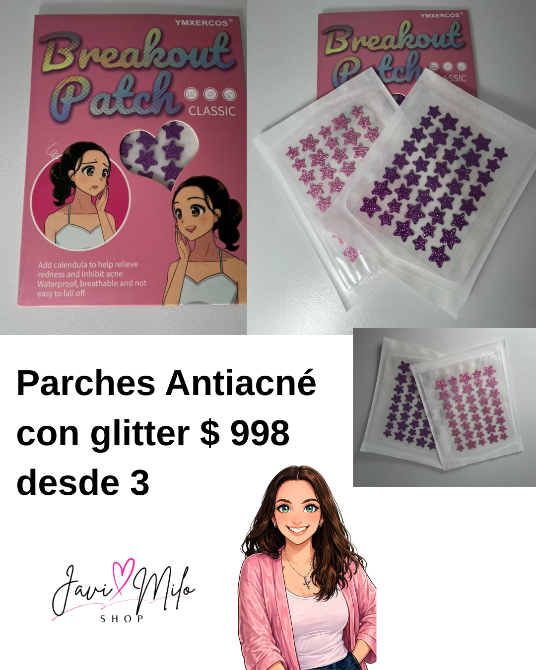 PARCHES ANTIACNÉ ESTRELLA GLOW (6 UNIDADES)