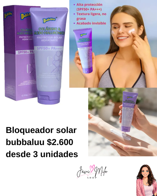 PROTECTOR SOLAR BUBBALUU (3 UNIDADES)