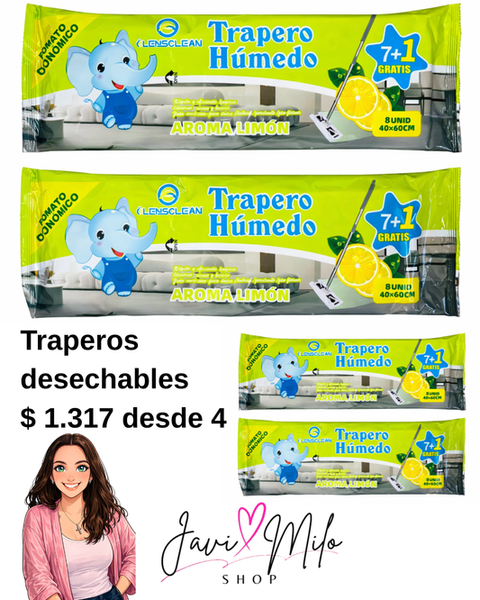 TRAPEROS DESECHABLES HUMEDOS (4 UNIDADES)