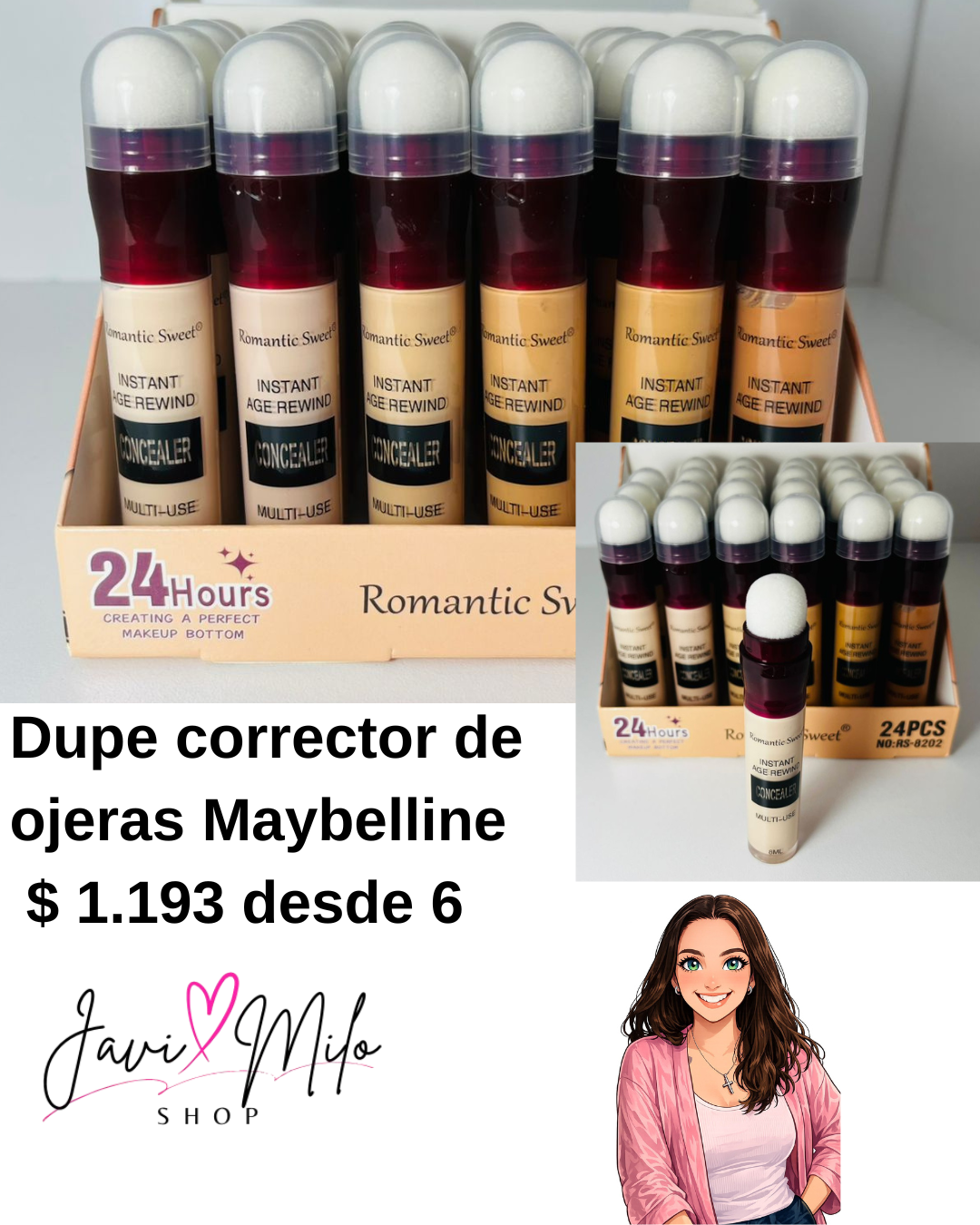 DUPE CORRECTOR DE OJEDAS MAYBELLINE (6 UNIDADES)