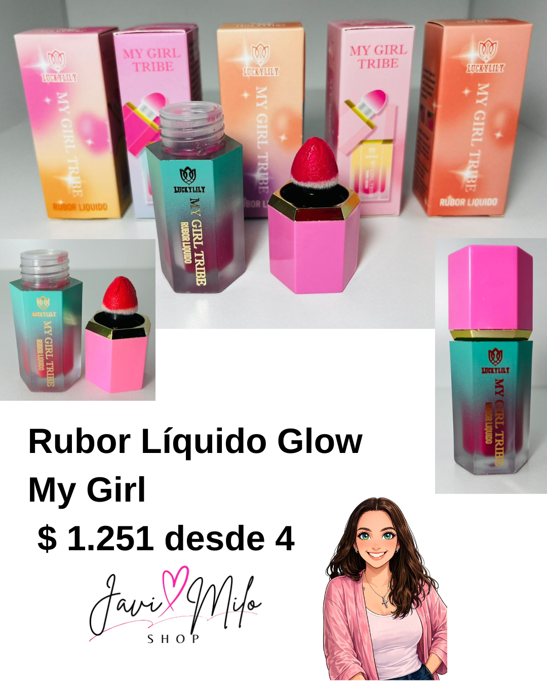 RUBOR LIQUIDO GLOW MY GIRL (4 UNIDADES)