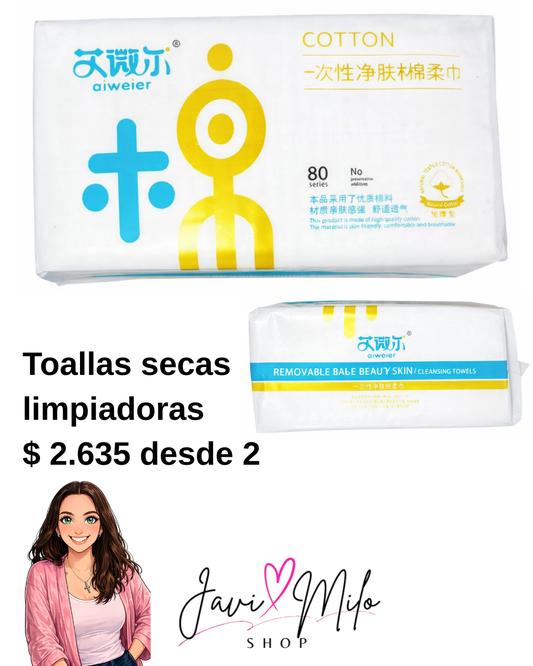 TOALLAS SECAS DE ALGODON (2 UNIDADES)