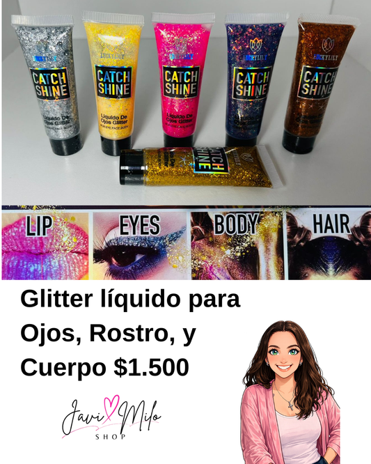 GLITTER LIQUIDO PARA OJOS, ROSTRO Y CUERPO