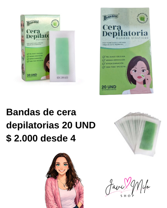 BANDAS DE CERA DEPILATORIA BUBBALUU (4 UNIDADES)