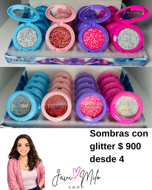 SOMBRAS CON GLITTER (4 UNIDADES)