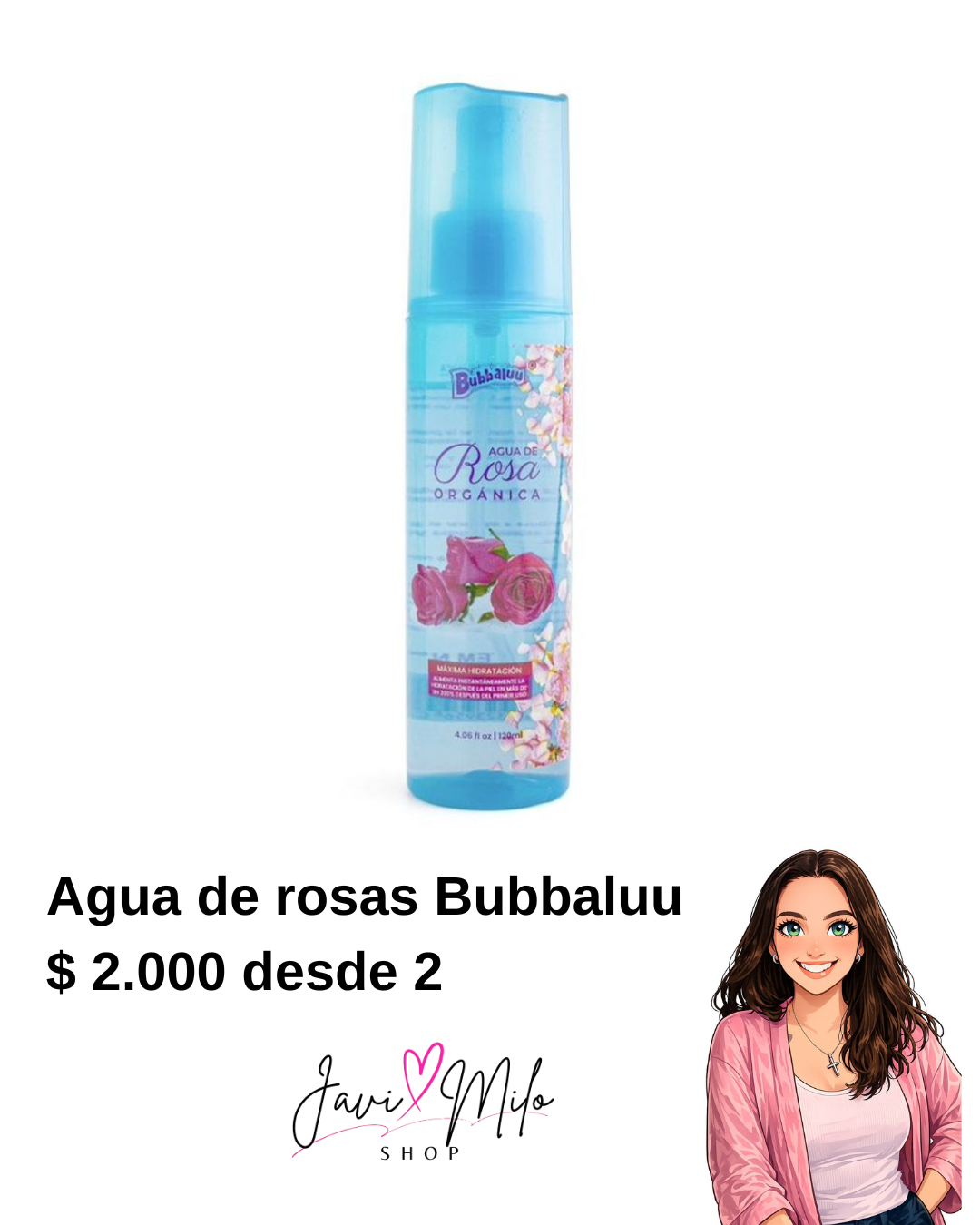 AGUA DE ROSAS BUBBALUU (2 UNIDADES)