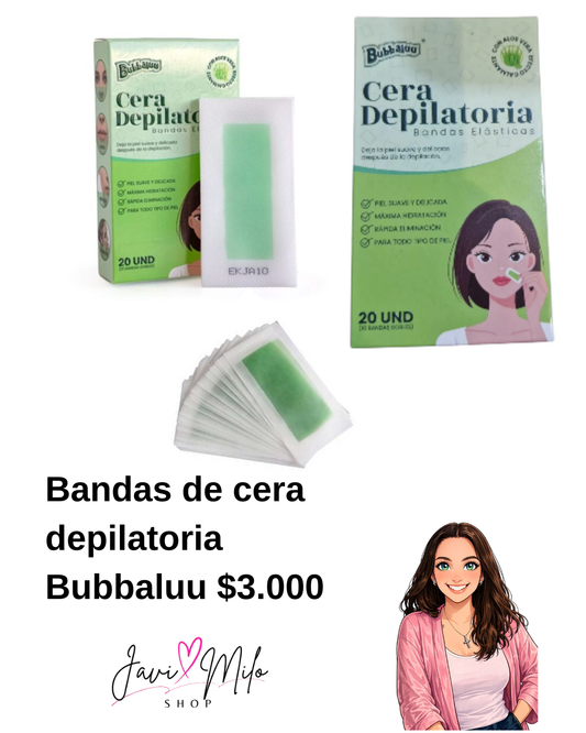BANDAS DE CERA DEPILATORIA BUBBALUU