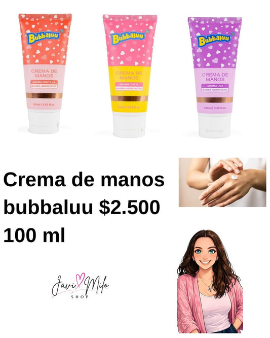 CREMA DE MANOS HIDRATANTE BUBBALUU 100 ML.