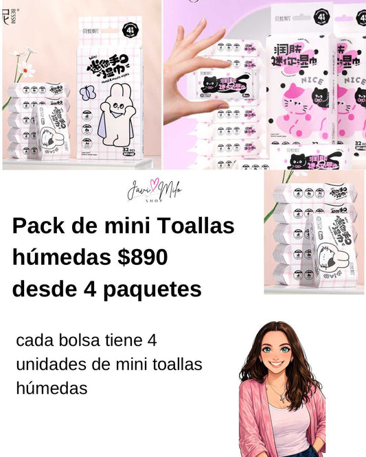 MINI TOALLAS HUMEDAS (4 UNIDADES)